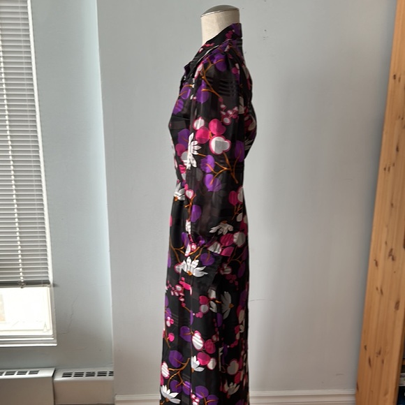 Flower power retro long sleeve maxi dress size 6 - Picture 5 of 10
